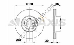 BRAXIS AD1034 FREN DISKI ON S-CLASS W140 93>98 C140 92>99  MERCEDES BİNEK FREN DİSKİ