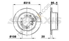 BRAXIS AD1037 ARKA FREN DISK AYNASI HYUNDAI TERRACAN 2.5TD 3.5I  HYUNDAI BİNEK FREN DİSKİ