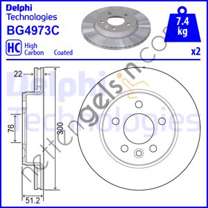 DELPHI BG4973C FREN AYNASI ARKA CIFTLI PAKET CRAFTER 2,0 16> DASA-B-C DAUA-B-C DAVA DAWA MAN TGE 2,0TDI 16>  VW-AUDI-SEAT-SKODA BİNEK FREN DİSKİ