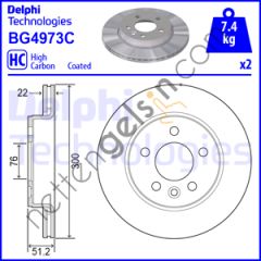 DELPHI BG4973C FREN AYNASI ARKA CIFTLI PAKET CRAFTER 2,0 16> DASA-B-C DAUA-B-C DAVA DAWA MAN TGE 2,0TDI 16>  VW-AUDI-SEAT-SKODA BİNEK FREN DİSKİ