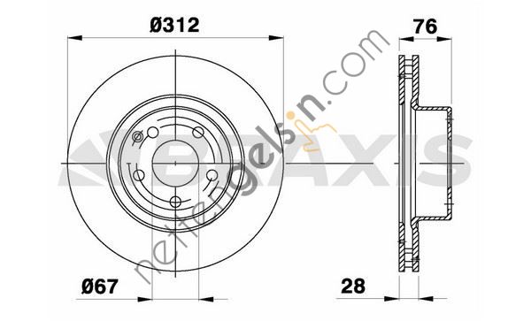 BRAXIS AD1043 FREN DISKI ON S-CLASS W220 98>05  MERCEDES BİNEK FREN DİSKİ