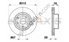 BRAXIS AD1043 FREN DISKI ON S-CLASS W220 98>05  MERCEDES BİNEK FREN DİSKİ