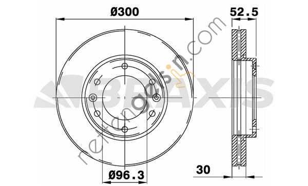 BRAXIS AD1065 ON FREN DISK AYNASI HAVALI HYUNDAI H1 STAREX 2008-> (300X6)  HYUNDAI BİNEK FREN DİSKİ