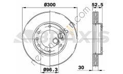 BRAXIS AD1065 ON FREN DISK AYNASI HAVALI HYUNDAI H1 STAREX 2008-> (300X6)  HYUNDAI BİNEK FREN DİSKİ