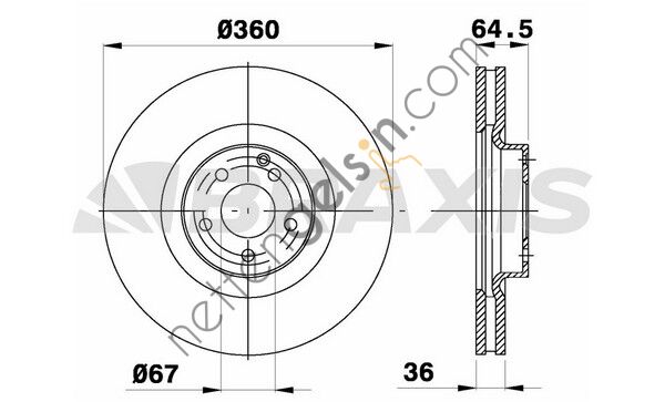 BRAXIS AD1070 FREN DISKI ON C219 05>10 W211 02>08 W221 11>13 C216 11>13 R230 03>12 R172 12>  MERCEDES BİNEK FREN DİSKİ