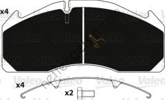 VALEO 882221 DISK FREN BALATASI VOLVO FH 12 / 16, FM 9 / 12 (22,5 TEKERLEK ICIN)  VOLVO AĞIR VASITA FREN BALATASI