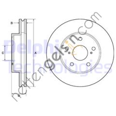 DELPHI BG4758C ON FREN DISKI (AYNASI) TOYOTA HILUX VIGO 2,5 2005 2015 (PASLANMAZ BOYALI) / (275X5)  TOYOTA BİNEK FREN DİSKİ