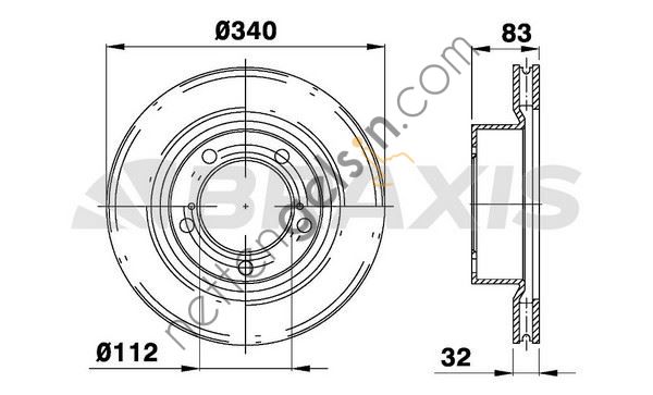 BRAXIS AD1084 ON FREN DISK AYNASI TOYOTA LAND CRUISER 4.5D 4D 07->  TOYOTA BİNEK FREN DİSKİ