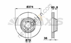 BRAXIS AD1087 FREN DISKI ON BMW E65 E66  BMW BİNEK FREN DİSKİ