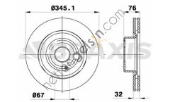 BRAXIS AD1094 FREN DISKI ON S-CLASS W220 98>03 C215 99>06  MERCEDES BİNEK FREN DİSKİ
