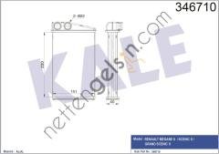 KALE 346710 KALORIFER RADYATORU MEGANE II SCENIC II GRAND SCENIC II 1,4 / 1,6 / 1,5DCI / 2,0 02>  RENAULT BİNEK KALORİFER RADYATÖRÜ