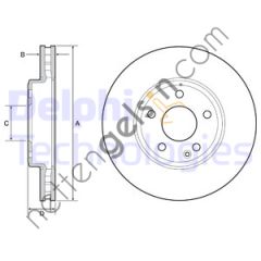 DELPHI BG4646C FREN DISKI ON X117 15>19 C117 13>19 W176 12>18 W246 13>18 X156 13>  MERCEDES BİNEK FREN DİSKİ