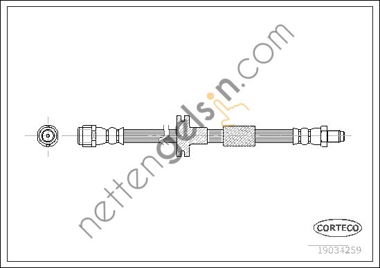 CORTECO 19034259 FREN HORTUMU ON C-CLASS W202 94>00 S202 96>00  MERCEDES BİNEK FREN HORTUMU