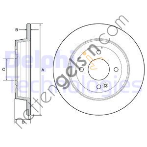 DELPHI BG4564 FREN DISKI ARKA ACCENT BLUE 12> I20 14> I30 12> / RIO III 11> 262mm  HYUNDAI BİNEK FREN DİSKİ