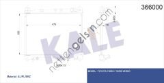 KALE 366000 MOTOR SU RADYATORU TOYOTA YARIS VERSO 1,3 1999 2005 OTOMATIK VITES (350X478X16)  TOYOTA BİNEK MOTOR SU RADYATORU