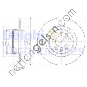 DELPHI BG4301 ARKA FREN (AYNASI) DISKI P407-C5 III 1,6HDI 110 FAP 1,8-2,0-2,0HDI 135 FAP 2,2-3,0 05/04-->  PEUGEOT-CITROEN BİNEK FREN DİSKİ