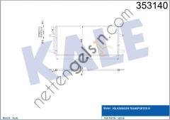 KALE 353140 KLIMA RADYATORU T4 90>03 1.9 2.0 2.5TDI ABL AAB ACV ACU  VW-AUDI-SEAT-SKODA BİNEK KLİMA RADYATÖRÜ
