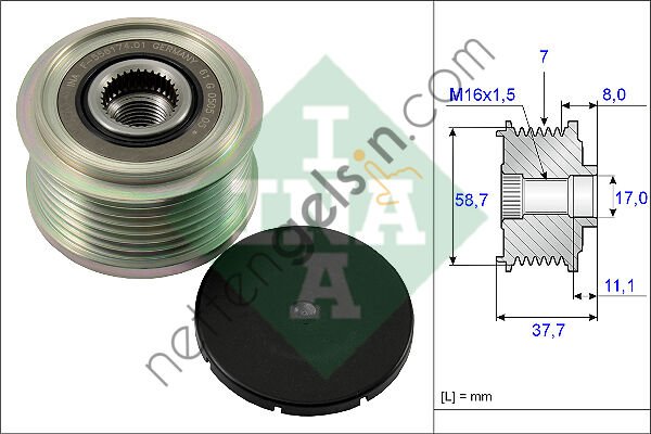 INA 535012810 ALTERNATOR KASNAGI FORD YENI KASA TRANSIT 11>17 - TRANSIT V347 2,4 / 3,2TDCI 06>2,2TDCI 155PS 14> BOXER III JUMPER III C81 110BG / C96 130BG / C110 150BG EURO5 TRANSIT 11>17 -  FORD BİNEK ALTERNATÖR KASNAĞI