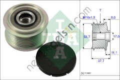 INA 535012810 ALTERNATOR KASNAGI FORD YENI KASA TRANSIT 11>17 - TRANSIT V347 2,4 / 3,2TDCI 06>2,2TDCI 155PS 14> BOXER III JUMPER III C81 110BG / C96 130BG / C110 150BG EURO5 TRANSIT 11>17 -  FORD BİNEK ALTERNATÖR KASNAĞI