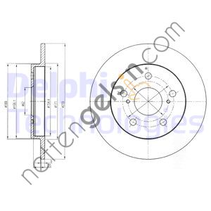 DELPHI BG4233 ARKA FREN DISKI (AYNASI) DUZ AURIS COROLLA VVT I 1,4 1,6 2007>2012 (259X5)  TOYOTA BİNEK FREN DİSKİ