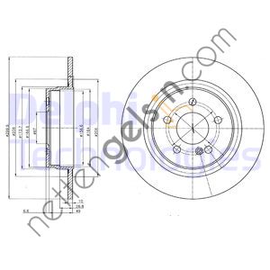 DELPHI BG4153C FREN DISKI ARKA W204 08>14 S204 09>14 C204 11> C207 09>16 A207 10>16  MERCEDES BİNEK FREN DİSKİ
