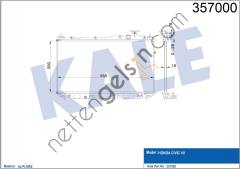 KALE 357000 MOTOR SU RADYATORU HONDA CIVIC 2001 2006 MANUEL VITES (660X350X18)  HONDA BİNEK MOTOR SU RADYATORU