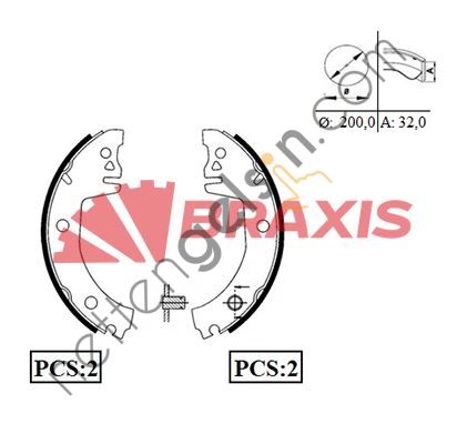 BRAXIS AC0015 ARKA FREN BALATASI PABUC FAVORIT FELICIA EM 115330140 (HATTAT 3031544 EŞDEĞERİ) VW-AUDI-SEAT-SKODA BİNEK FREN BALATASI