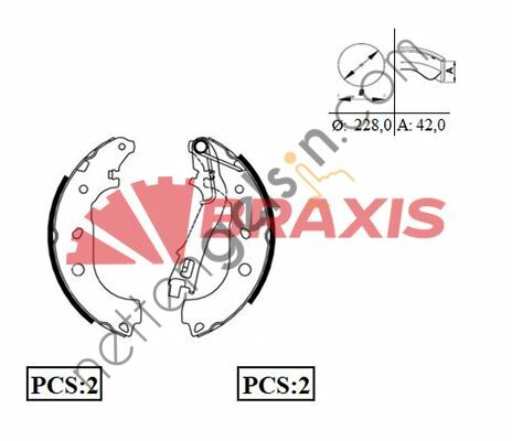 BRAXIS AC0069 ARKA FREN BALATASI PABUC GRANDE PUNTO LINEA 1.3D MULTIJET 1.4 06 / 07>CORSA D  FIAT BİNEK FREN BALATASI