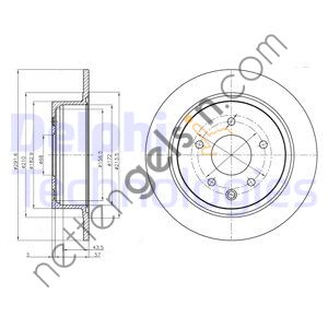 DELPHI BG4108C ARKA FREN DISKI (AYNASI JUKE 10-> / QAHQAI 07-> / KOLEOS 08-> 292mm DOLU  NISSAN BİNEK FREN DİSKİ