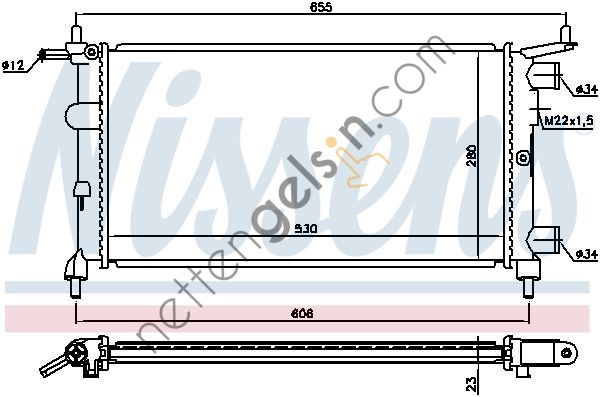 NISSENS 63290 RADYATÖR OPEL CORSA B X10XE-X12XE KLİMASIZ MANUEL 1300173 OPEL
