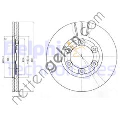 DELPHI BG4104 ON FREN DISK AYNASI HAVALI KIA BONGO K2500 TCI 2004-> (261MM)  KIA BİNEK FREN DİSKİ