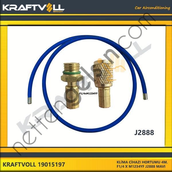 KRAFTVOLL 19015197 KLIMA GAZ BASMA HORTUMU 4000 MM F 1/4 X M1234YF J2888 MAVI  GENEL BİNEK KLİMA HORTUMU