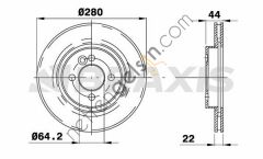 BRAXIS AE0111 FREN DISKI ON HAVALI MINI R55 R56 R57 R58 R59  MINI BİNEK FREN DİSKİ