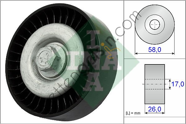 INA 532066910 KAYIS GERGI RULMANI W169 04>12 W245 05>11 266 202 04 19  (SWAG 10947996 EŞDEĞERİ) MERCEDES BİNEK V KAYIŞ GERGİ RULMANI
