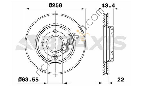 BRAXIS AE0004 ON FREN DISK AYNASI FOCUS I 98>04 FIESTA V 00>08 FUSION 02>12 FORD KA 1.6 03>08 MAZDA II 1.2 / 1.4 / 1.6  FORD BİNEK FREN DİSKİ