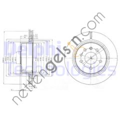 DELPHI BG4043 ARKA FREN DISKI HAVALI OMEGA B 2,6 V6 / 3,2 V6 09 / 00 07 / 03 OMEGA B KOMBI 2,6 V6 / 3,2 V6 09 / 00 07 / 03  OPEL BİNEK FREN DİSKİ