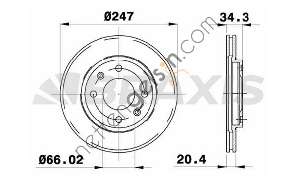 BRAXIS AE0009 ON FREN DISK AYNASI P106 SAXO 1.1 / 1.3 / 1.4 / 1.4I / 1.5D / 1.6I 91> P206 P306 P206+ (T3E) P205 P309 AX ZX X  PEUGEOT-CITROEN BİNEK FREN DİSKİ