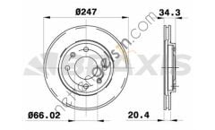 BRAXIS AE0009 ON FREN DISK AYNASI P106 SAXO 1.1 / 1.3 / 1.4 / 1.4I / 1.5D / 1.6I 91> P206 P306 P206+ (T3E) P205 P309 AX ZX X  PEUGEOT-CITROEN BİNEK FREN DİSKİ