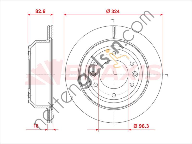 BRAXIS AE0941 FREN DISKI ARKA HYUNDAI H 1 08>  HYUNDAI BİNEK FREN DİSKİ