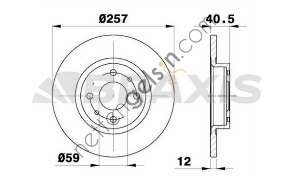 BRAXIS AE0012 ON FREN DISK AYNASI BRAVA BRAVO I MAREA PUNTO TEMPRA TIPO ALFA ROMEO 145 146 (257MM)  FIAT BİNEK FREN DİSKİ