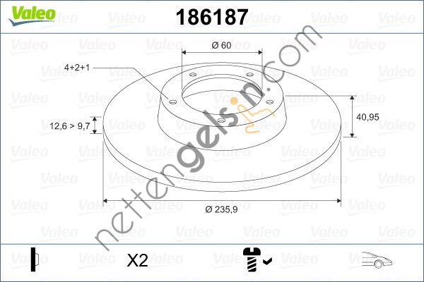 VALEO 186187 ON FREN DISKI (HAVA SOGUTMASIZ) ASTRA F CORSA A CORSA B  OPEL BİNEK FREN DİSKİ