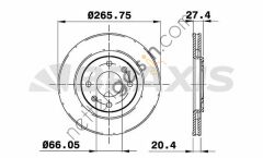 BRAXIS AE0019 ON FREN DISK AYNASI HAVALI PARTNER BERLINGO < 03 1.4I 1.8D 1.9D P306 XSARA ZX BX XANTIA XSARA PICAS  PEUGEOT-CITROEN BİNEK FREN DİSKİ