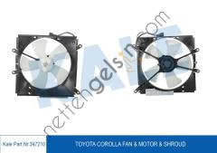 KALE 347210 RADYATOR FANI KOMPLE TOYOTA COROLLA 1.3 1.6 1992-1997 (AE101 KASA)  TOYOTA BİNEK FAN MOTORU