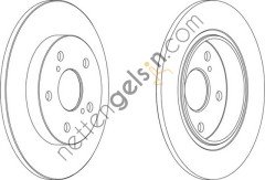 FERODO DDF1645 ARKA FREN DISKI (AYNASI) DUZ TOYOTA AURIS 1.4 D4D 2007-2011 COROLLA 1.4 D4D 2007-2011 (270X5) 4243102170 (DELPHI BG4183 EŞDEĞERİ) TOYOTA BİNEK FREN DISKI ARKA