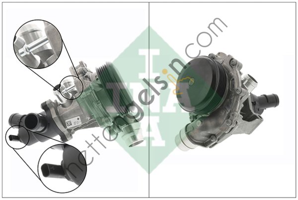 INA 538073110 DEVIRDAIM POMPASI (OM651, TERMOSTAT'LI 95 °C) X156 13> W176 14>18 W246 14>18 C117 14>19  MERCEDES BİNEK DEVİRDAİM