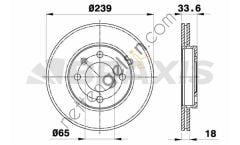 BRAXIS AE0024 ON FREN DISK AYNASI DISKI POLO 1.0 1.3 1.4 1.6 1.9D 94> POLO CLASSIC 1.4 1.9D 95>  VW-AUDI-SEAT-SKODA BİNEK FREN DİSKİ