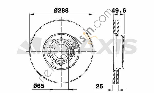 BRAXIS AE0026 ON FREN DISK AYNASI CADDY III 1.4 / 1.6 / 1.9TDI.2.0SDI A3 1.6 / 1.6 FSI 1.9TDI 2.0FSI 2.0TDI 05 / 03>  VW-AUDI-SEAT-SKODA BİNEK FREN DİSKİ