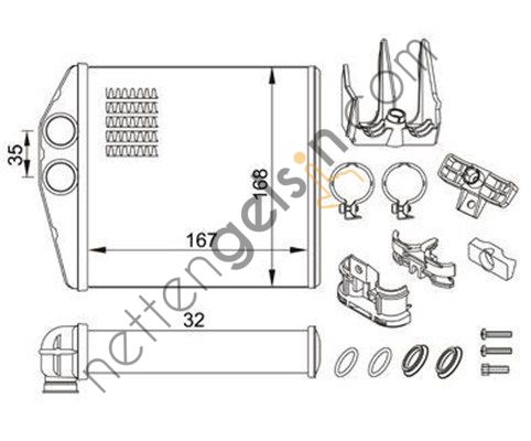 MARELLI 359000300820 KALORIFER RADYATORU COMBO C CORSA C TIGRA B 1618222 (ORIS KOP014 EŞDEĞERİ) OPEL BİNEK KALORİFER RADYATÖRÜ
