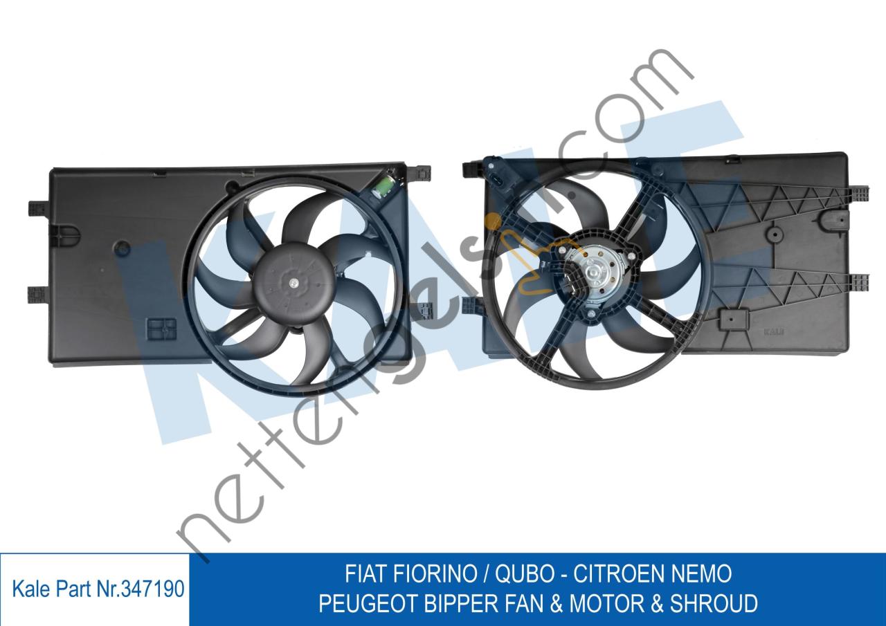 KALE 347190 FAN MOTORU NEMO BIPPER 1,4HDI NEMO BIPPER 1,3HDI FIORINO 1,3JTD 75BG EURO5 KLIMALI  PEUGEOT-CITROEN BİNEK FAN MOTORU