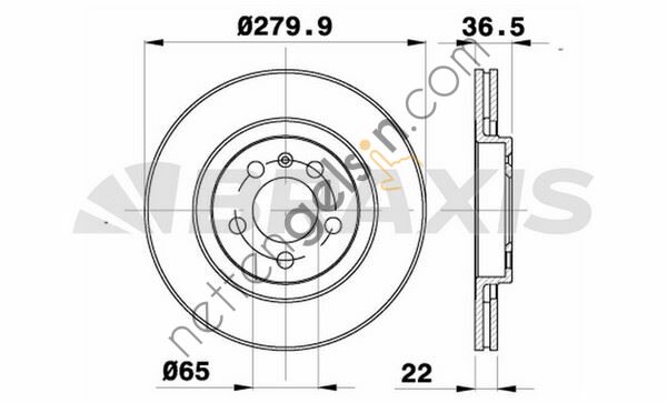BRAXIS AE0033 ON FREN DISK AYNASI OCTAVIA 1,8 20V-1,9TDI 96->A3 1,8 20V-1,9TDI 96->GOLF IV 1,8-1,9TDI 97-> BORA 98  VW-AUDI-SEAT-SKODA BİNEK FREN DİSKİ